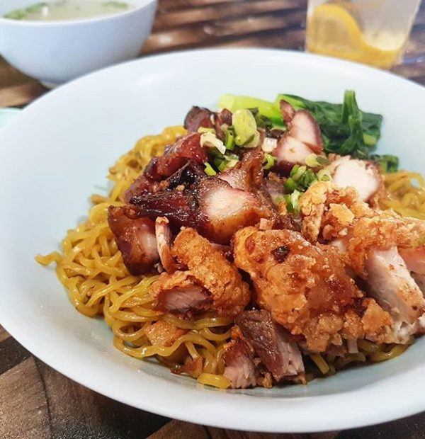 #9 Tangong Mee or Springy Noodles with Fried Pork + Century Egg Dumpling